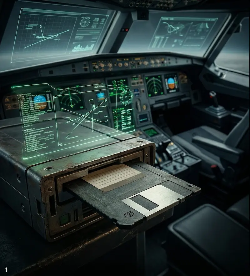 Por que aviões modernos ainda usam disquetes?